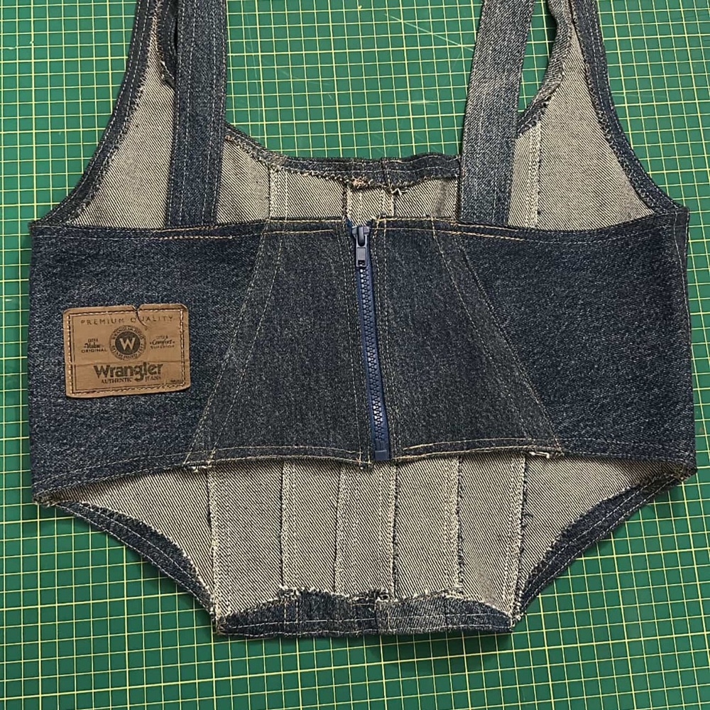 Wrangler Blue Denim Zipper Corset